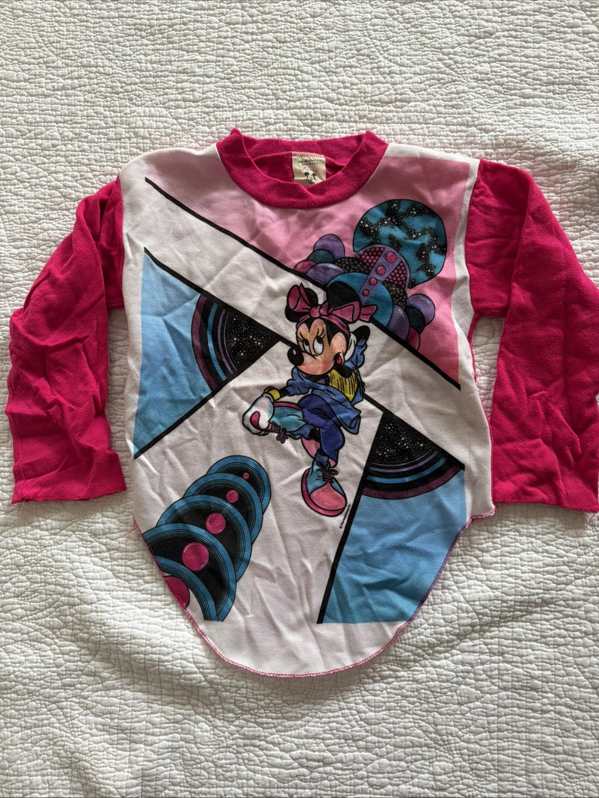 RARE Vintage 90s Disney Pilgrim Minnie Break Dancing S 7/8 Shirt Made in USA Y2K
