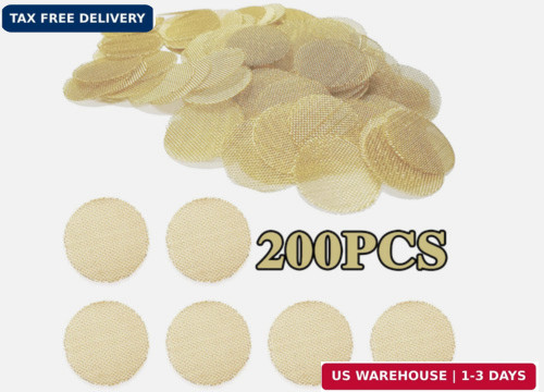 200Pcs Brass Pipe Screens 3/4″ Heavy Duty High-Quality Round Filter Mesh Gold US