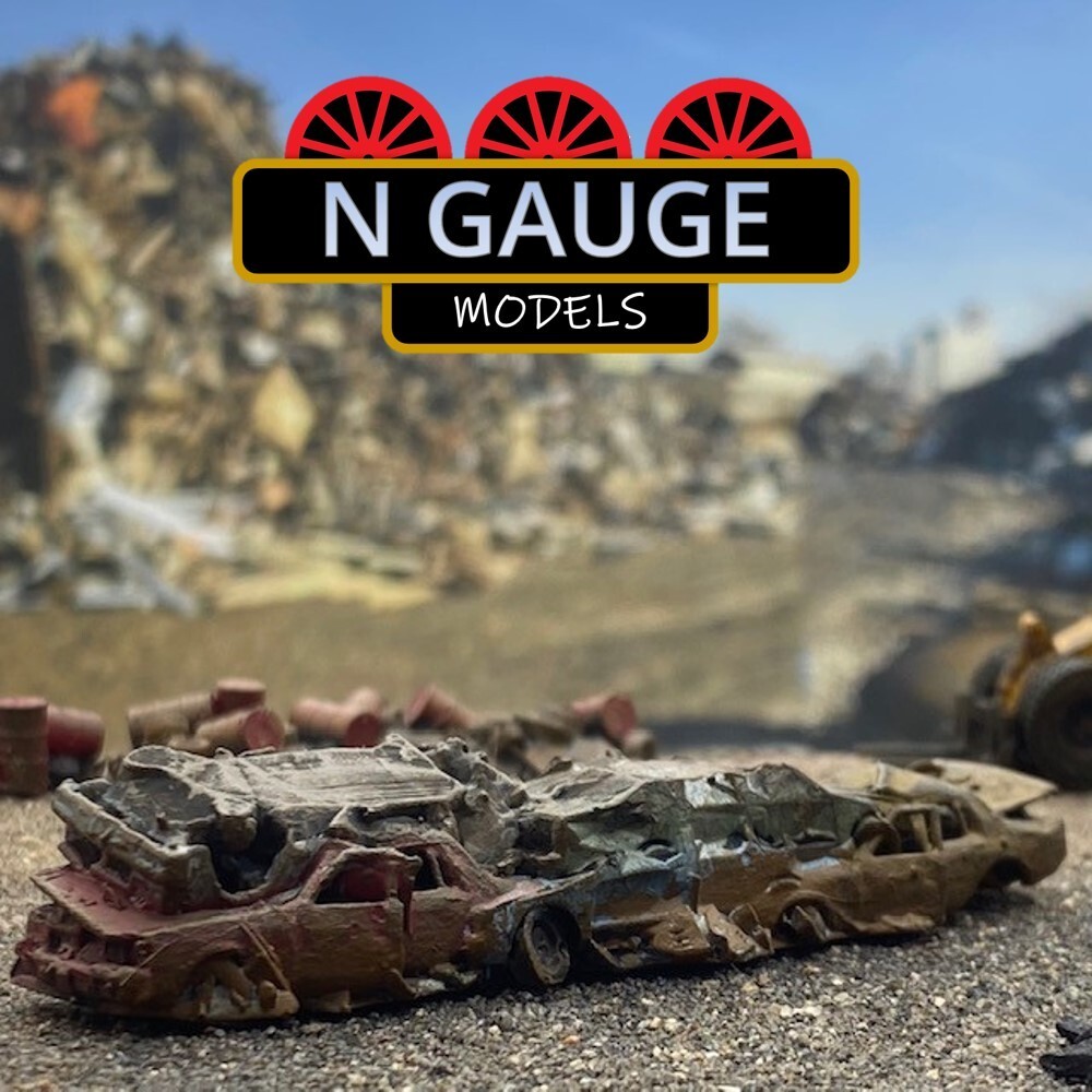 1:148 N Scale Gauge Scrap Yard Junk Pile (2) (Landfill Waste Garbage 1:160)