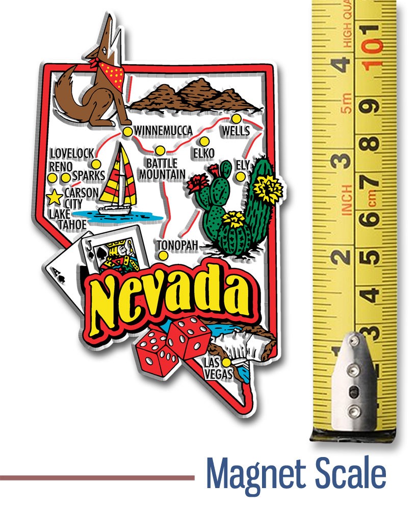 Nevada Six-Piece State Magnet Set by Classic Magnets, Includes 6 Designs