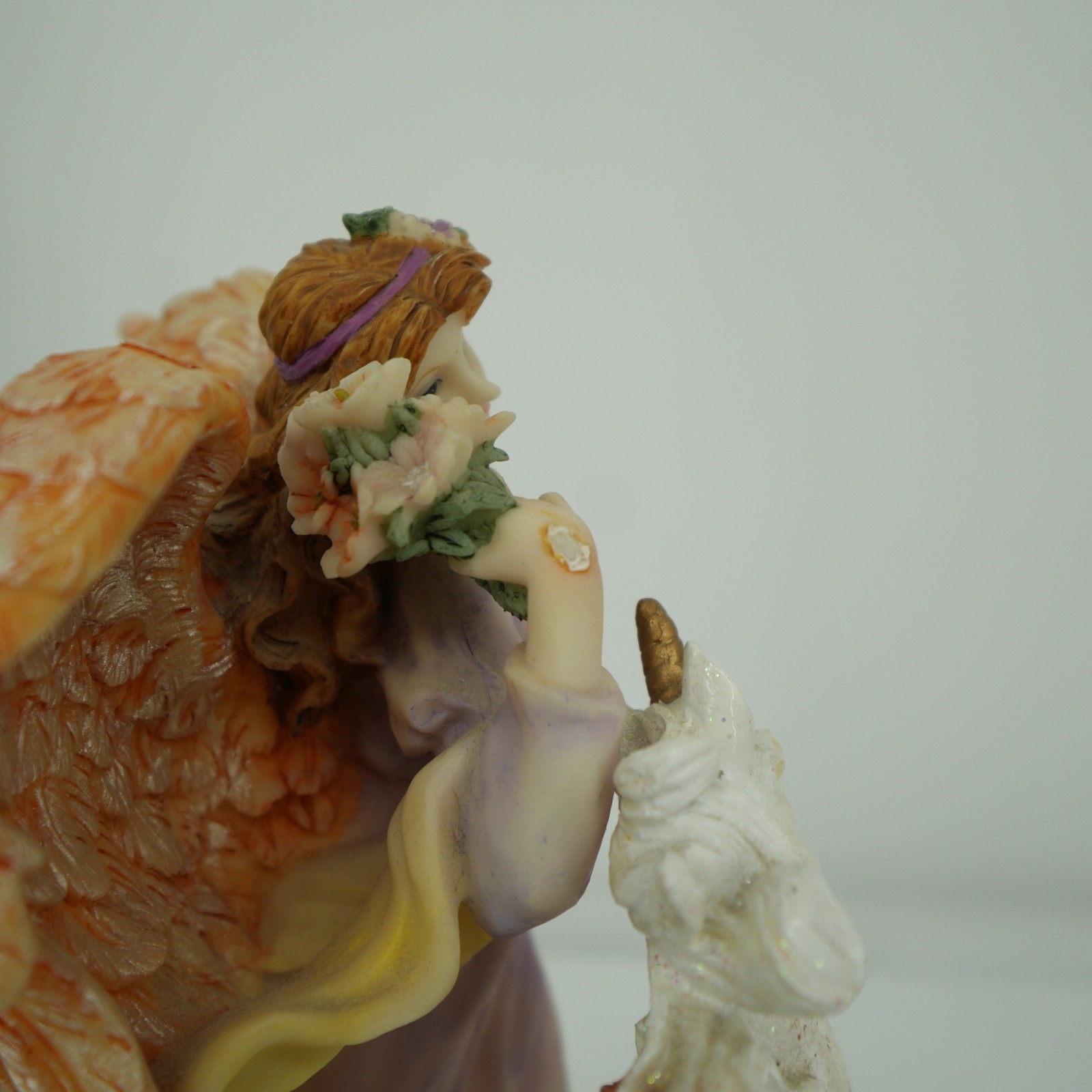 UG Angel and Unicorn Figurine Large 10.5″ Lavender Fantasy Mythical Decor