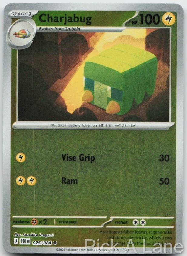 Charjabug 025/084 Common Pitch Black Pokemon Reverse Holo Near Mint