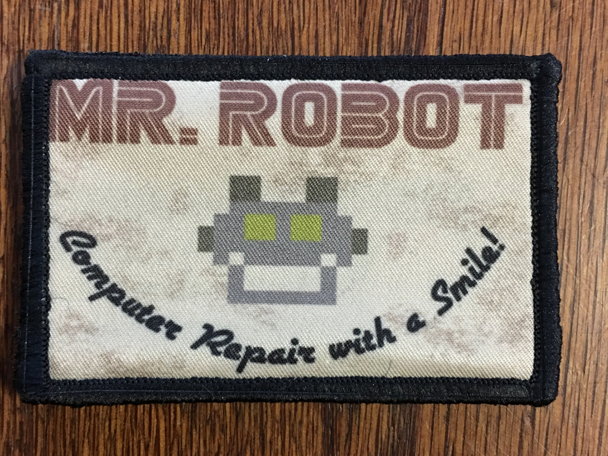 1×4 FSociety Mr Robot Morale Patch Tactical ARMY Hook Military USA Badge Flag
