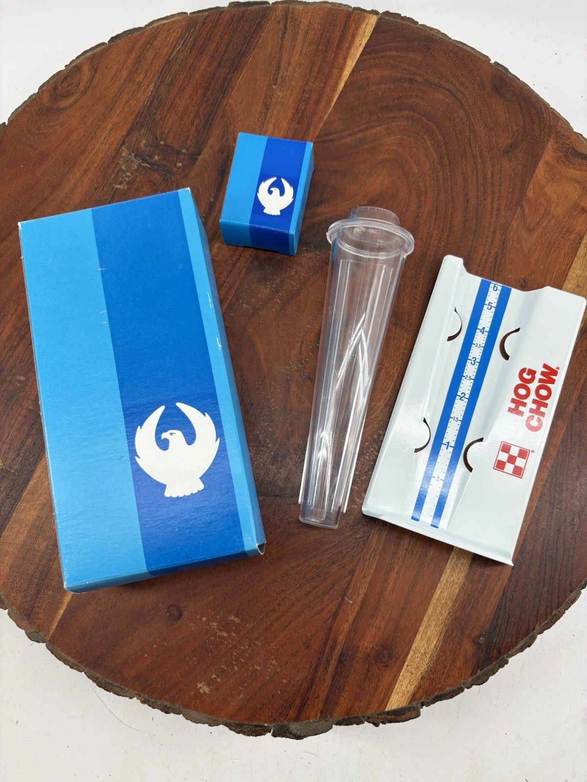 Vintage Purina Hog Chow Metal Rain Gauge Advertising NOS