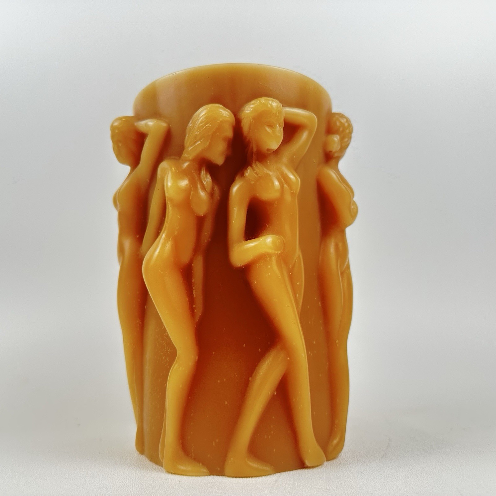 Vintage Wax Candle 3D “Bacchantes” Women Ladies Dancing Together Toffie 8” Love