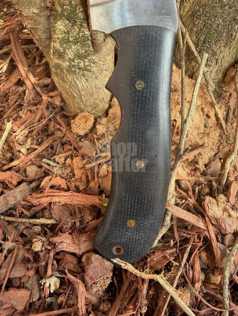 Forest Tracker Knife Black Linen Micarta Handle Sheath 62 HRC D2 Tool Steel