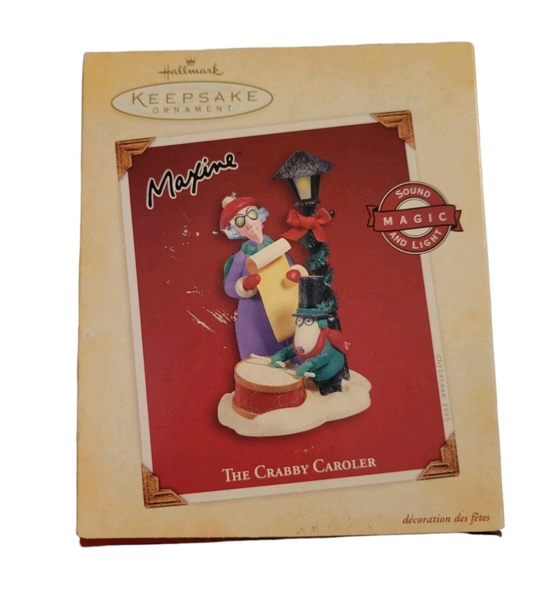 Hallmark Keepsake Maxine Crabby Caroler Magic Sound Light Christmas Ornament