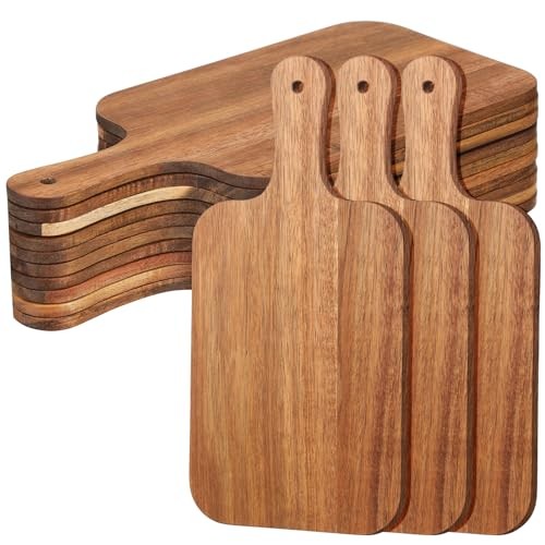 12 Pcs Bulk Wood Cutting Board with Handle Cutting Board Acacia Wood 15″ x 7″