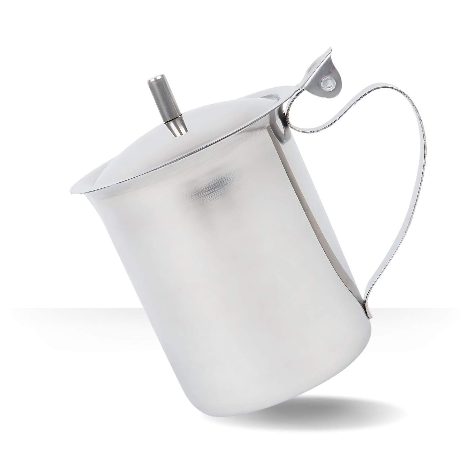 Creamer with Lid 10 Oz, Coffee Creamer Container, Small Stainless Steel Milk Pit