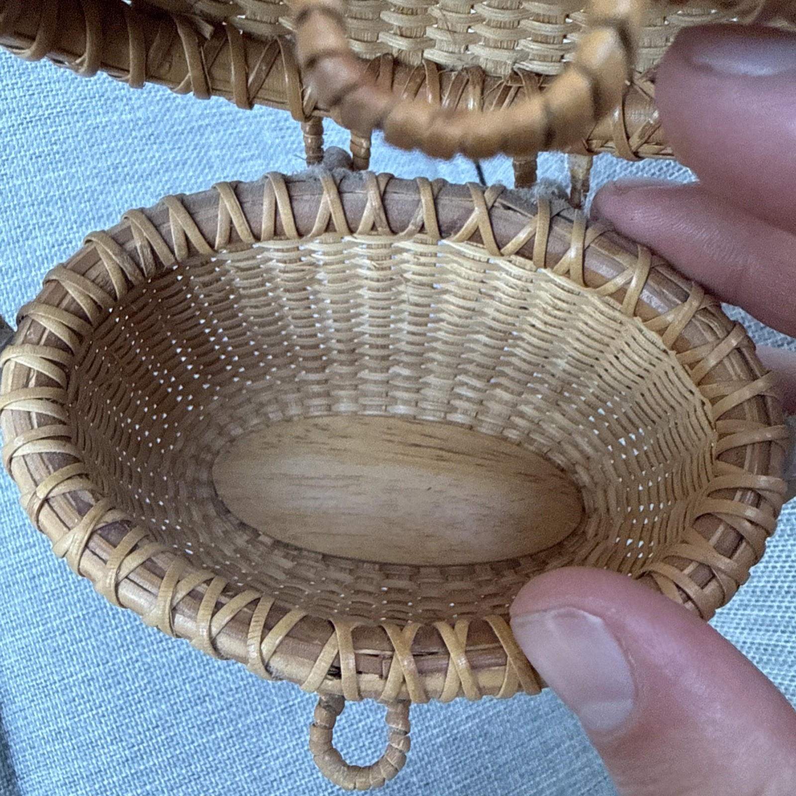 Nantucket Style Small Table Woven Basket Purse Blank Topper