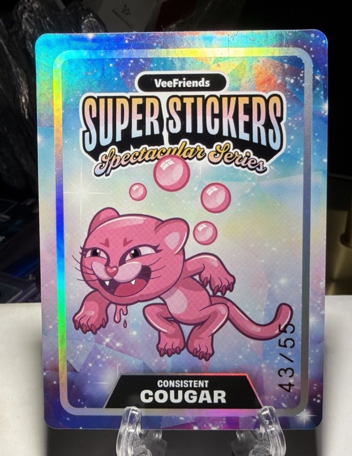 Super Stickers Spectacular Consistent Cougar Bubble Gum On Holo #43/55
