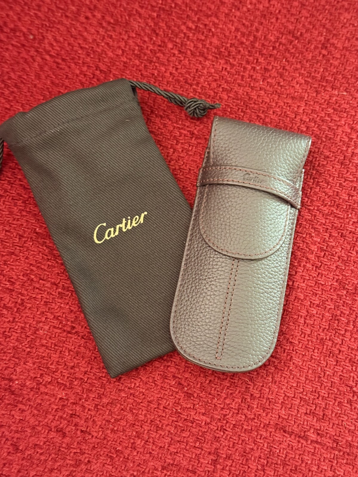 Cartier Dual Pen Leather Pouch | Exclusive VIP Gift, Pen excl