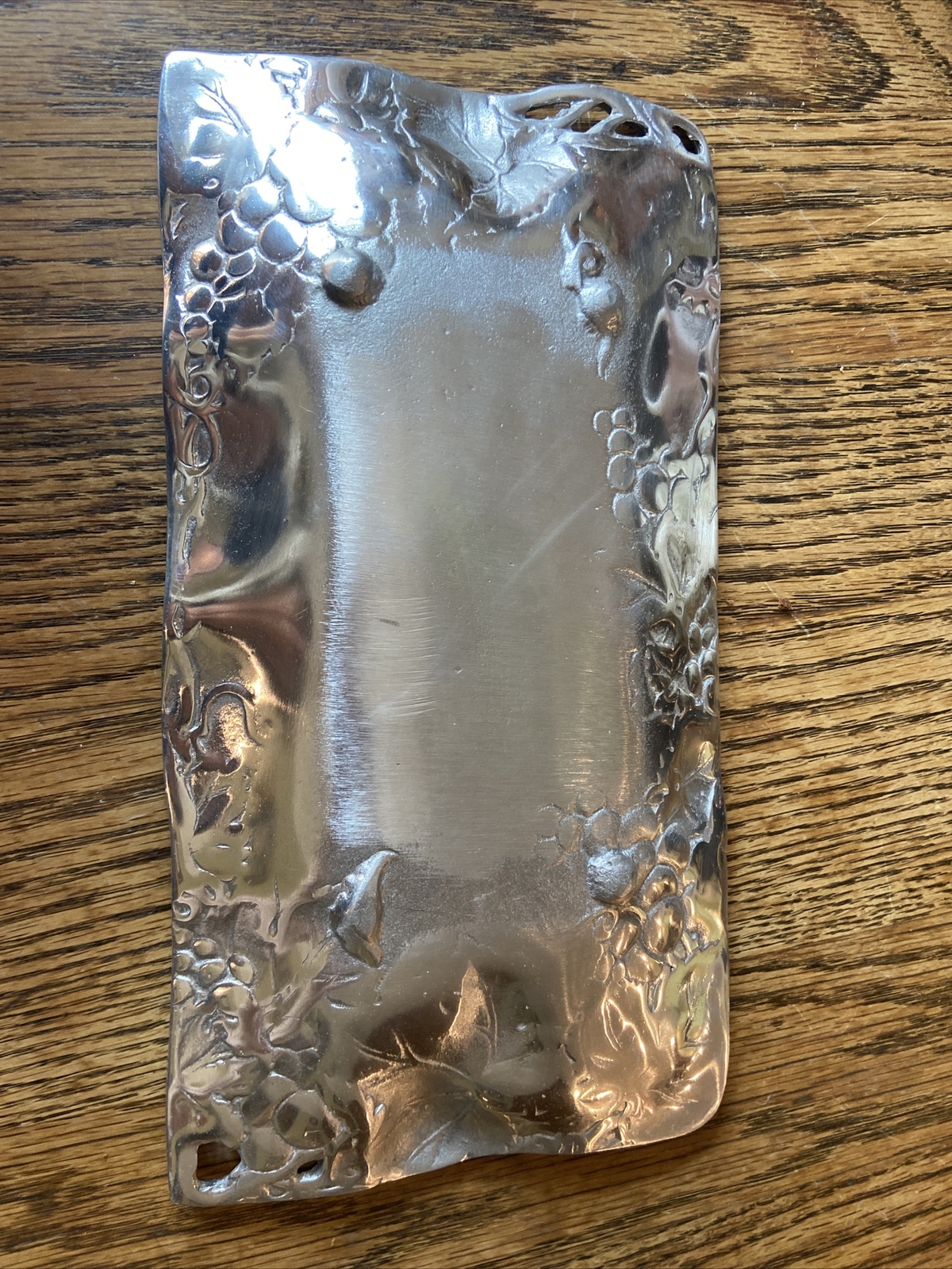 Unbranded Grape Vine Condiment Tray Rectangle Metal 10.75x 5.80” Vgc
