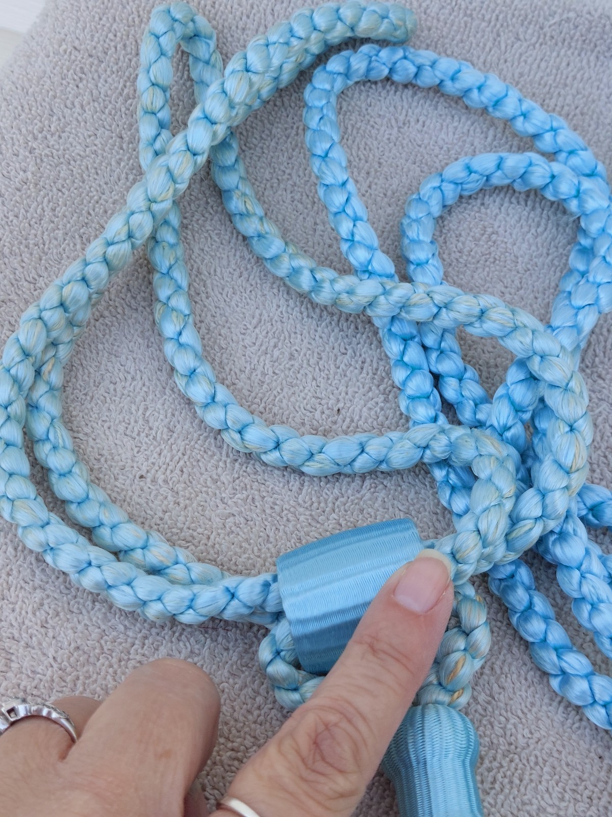 29″ Light Baby Blue Curtain Tie Backs Lot Of 3 See Info