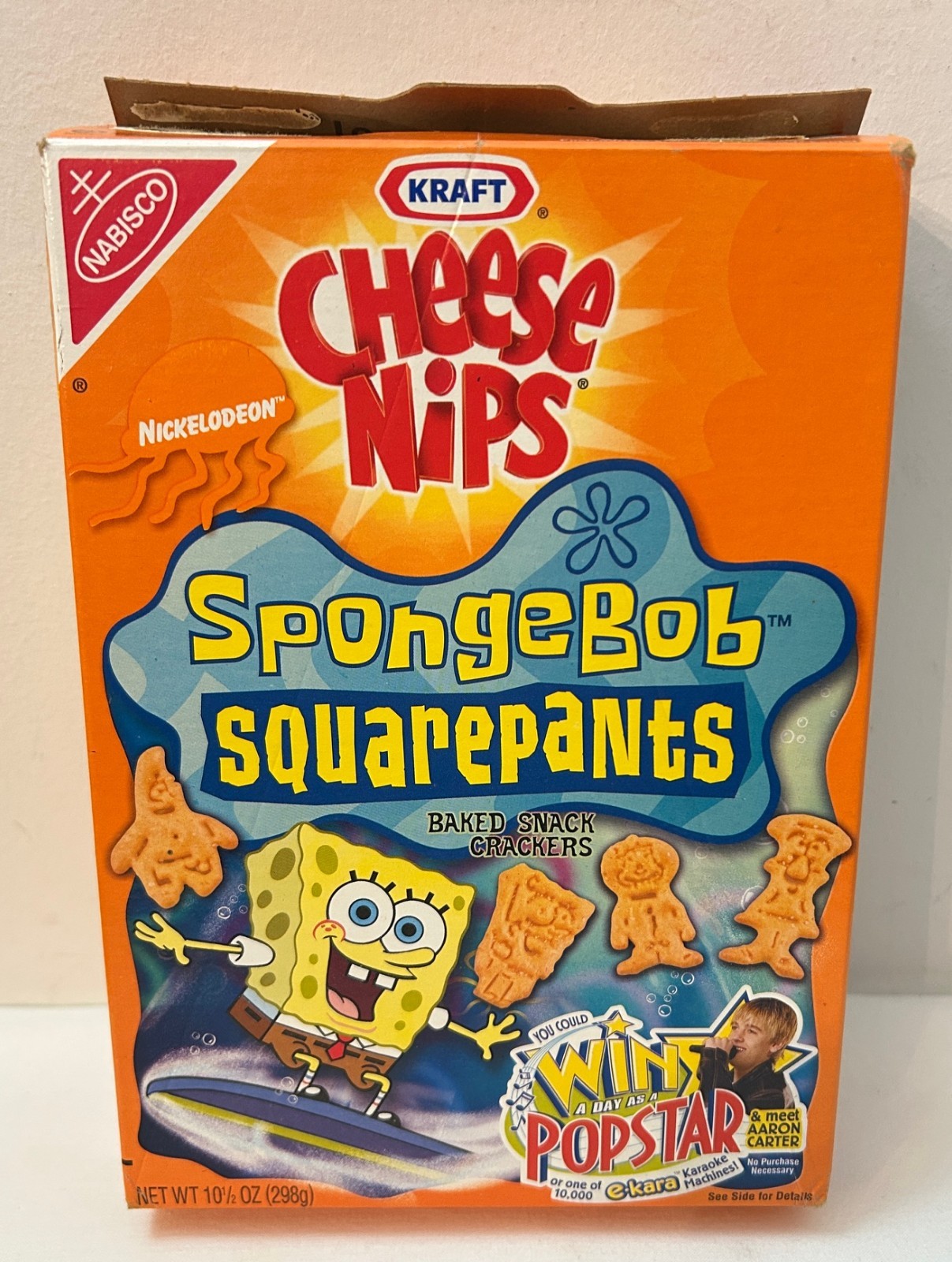 Vtg 2002 SpongeBob SquarePants Cheese Nips 10.5 oz. EMPTY BOX Nickelodeon B
