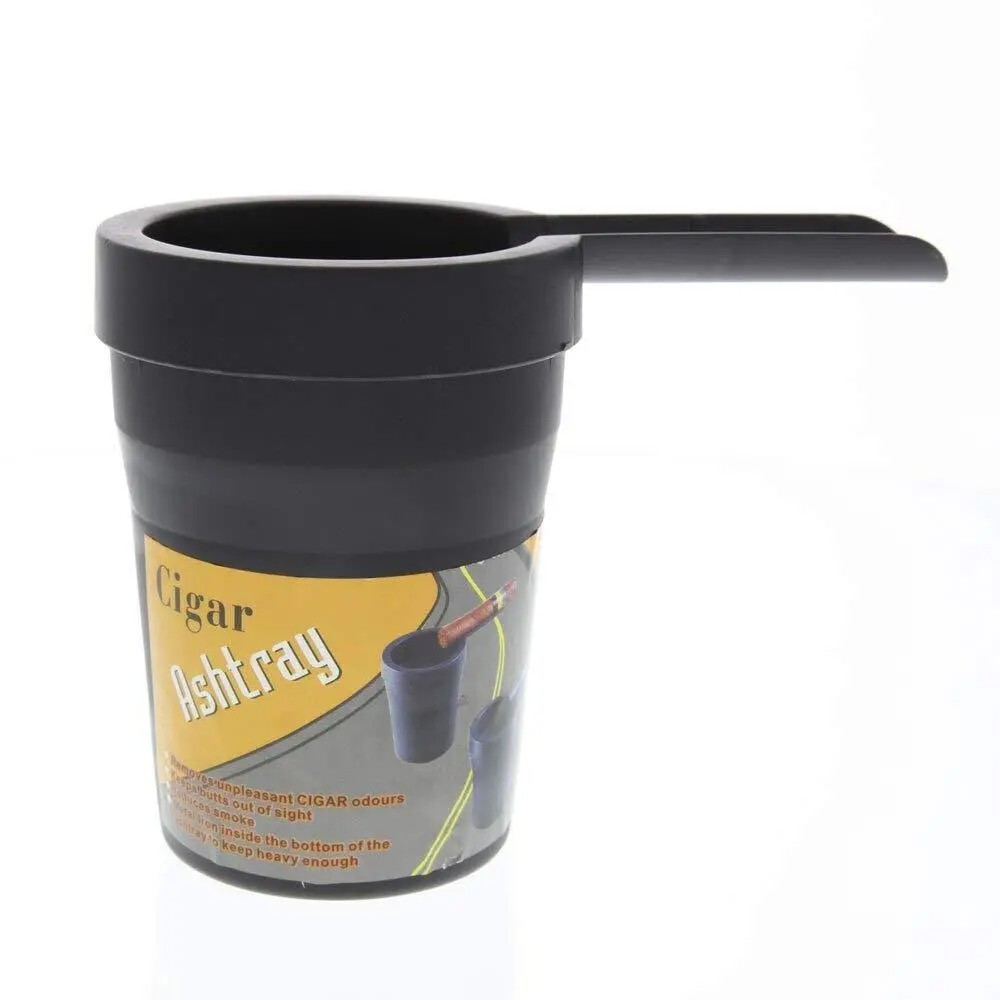 Durable Black Cigar Cigarette Ashtray, Car Auto Home Cup Holder Ashtray