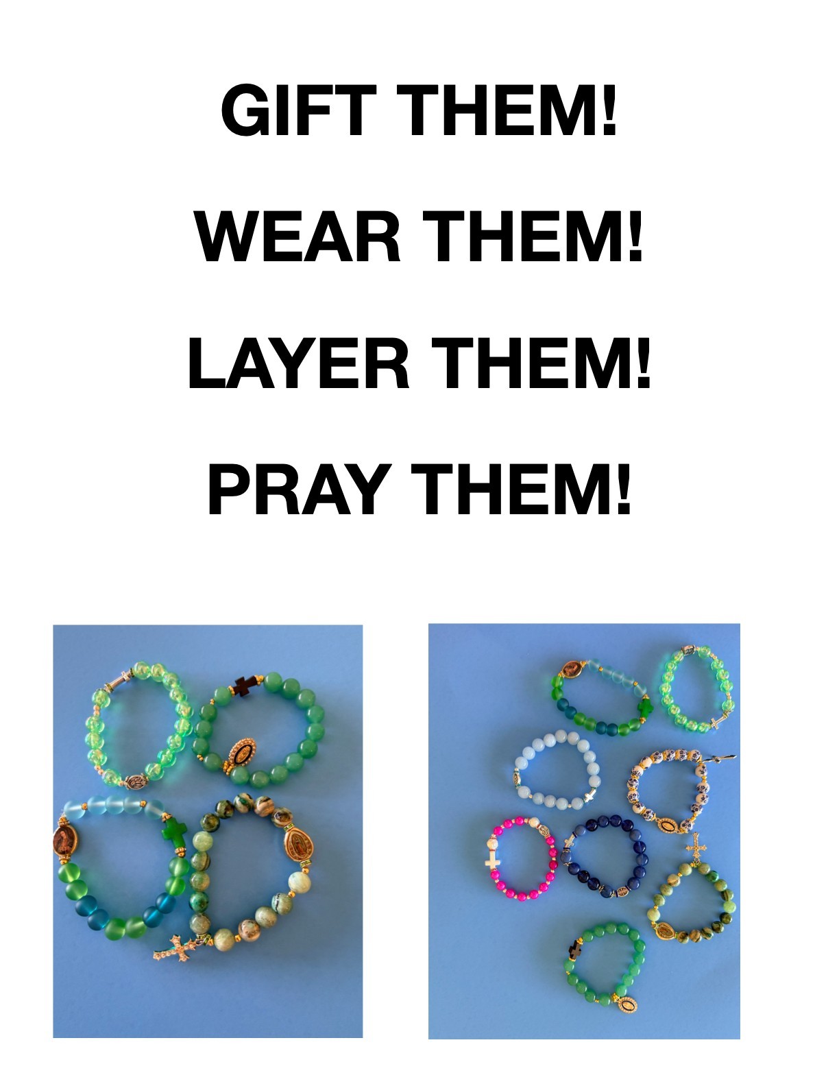 NATURAL STONE ROSARY BRACELETS