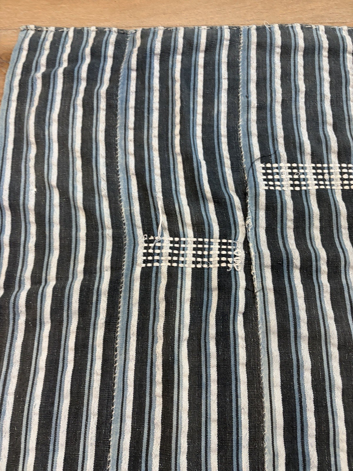 Antique African Baule Fabric Stripes Mudcloth 60”x40”W – #118