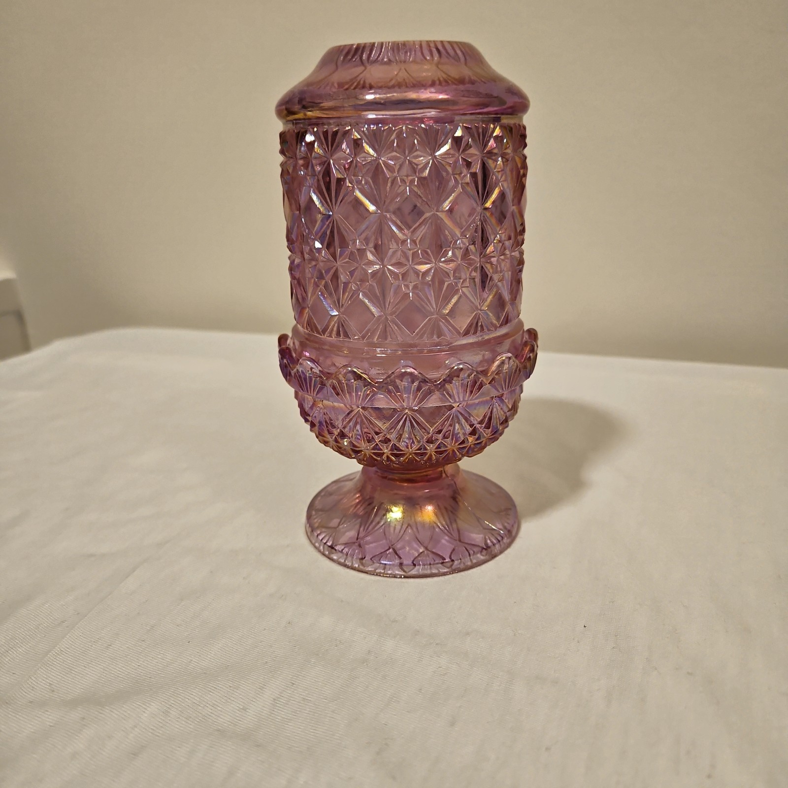 Pink Fenton Opalecent Fairy Lamp. MNT