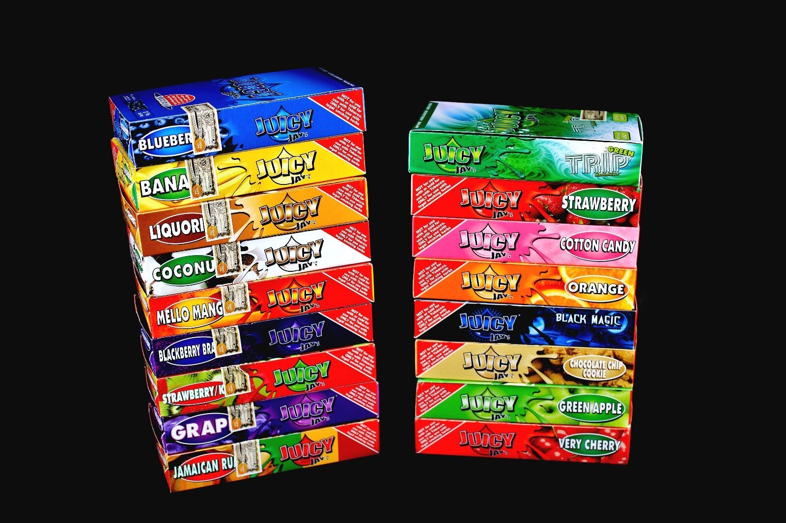 💚24 PACK JUICY JAY’S ROLLING PAPERS 1 1/4 SIZE✨32 LEAVES/PACK💛ASSORTED FLAVORS