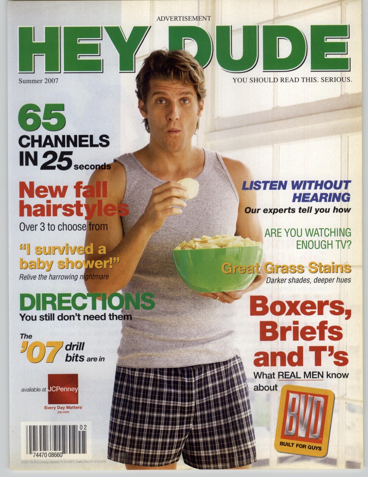 2007 BVD Boxers Clothing Vintage Print Ad Funny Parody Magazine Cover Art