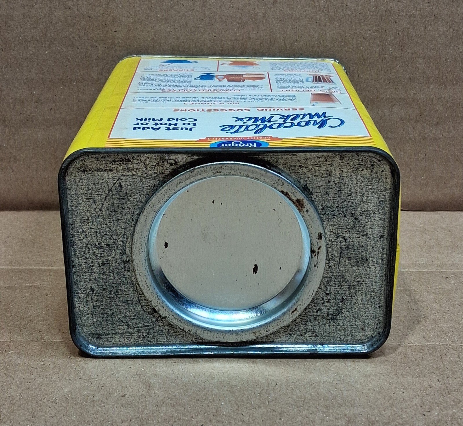 Vintage Kroger Chocolate Milk Mix Tin Metal Can