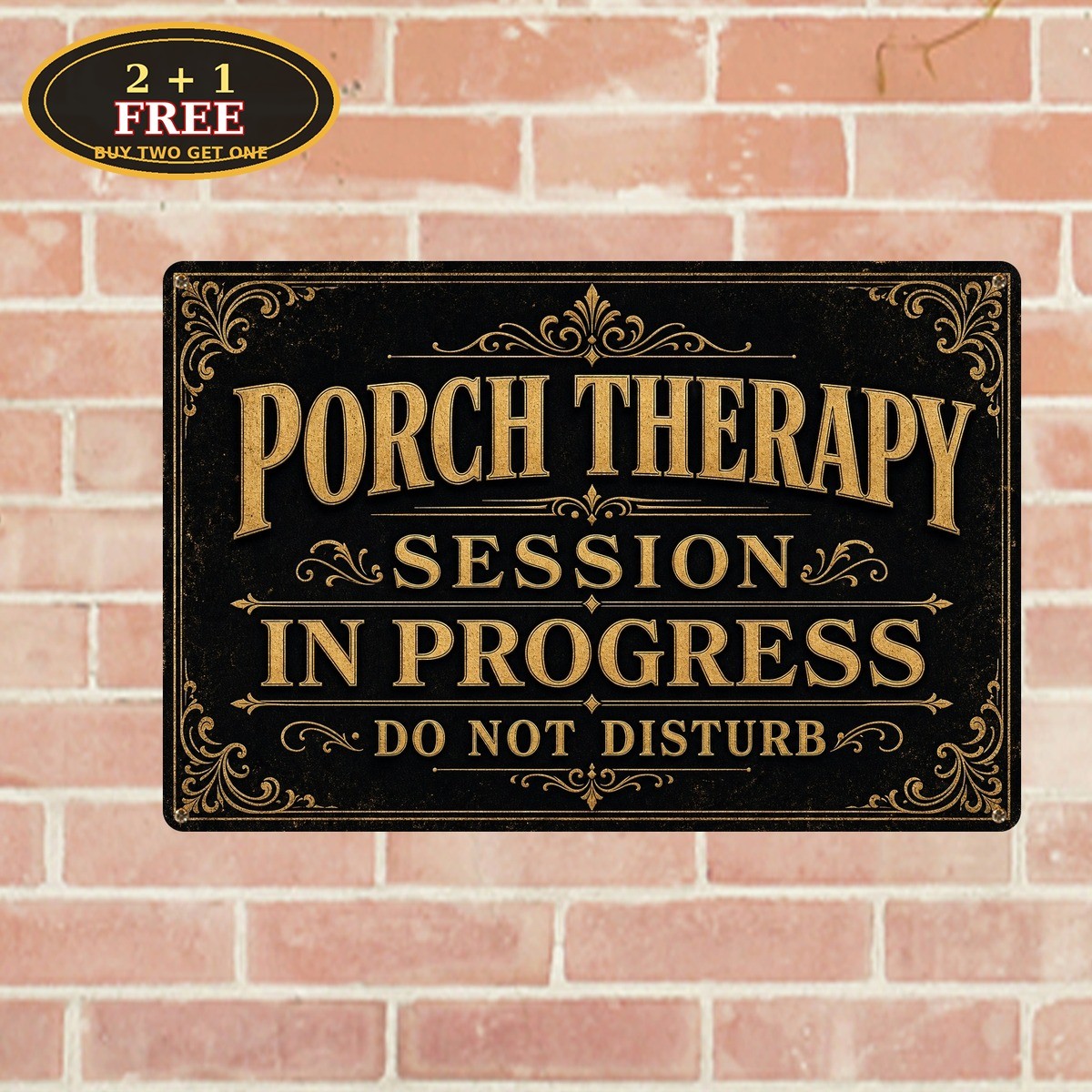 Porch Therapy Session In Progress Relaxation Retro Metal Tin Sign Plaque