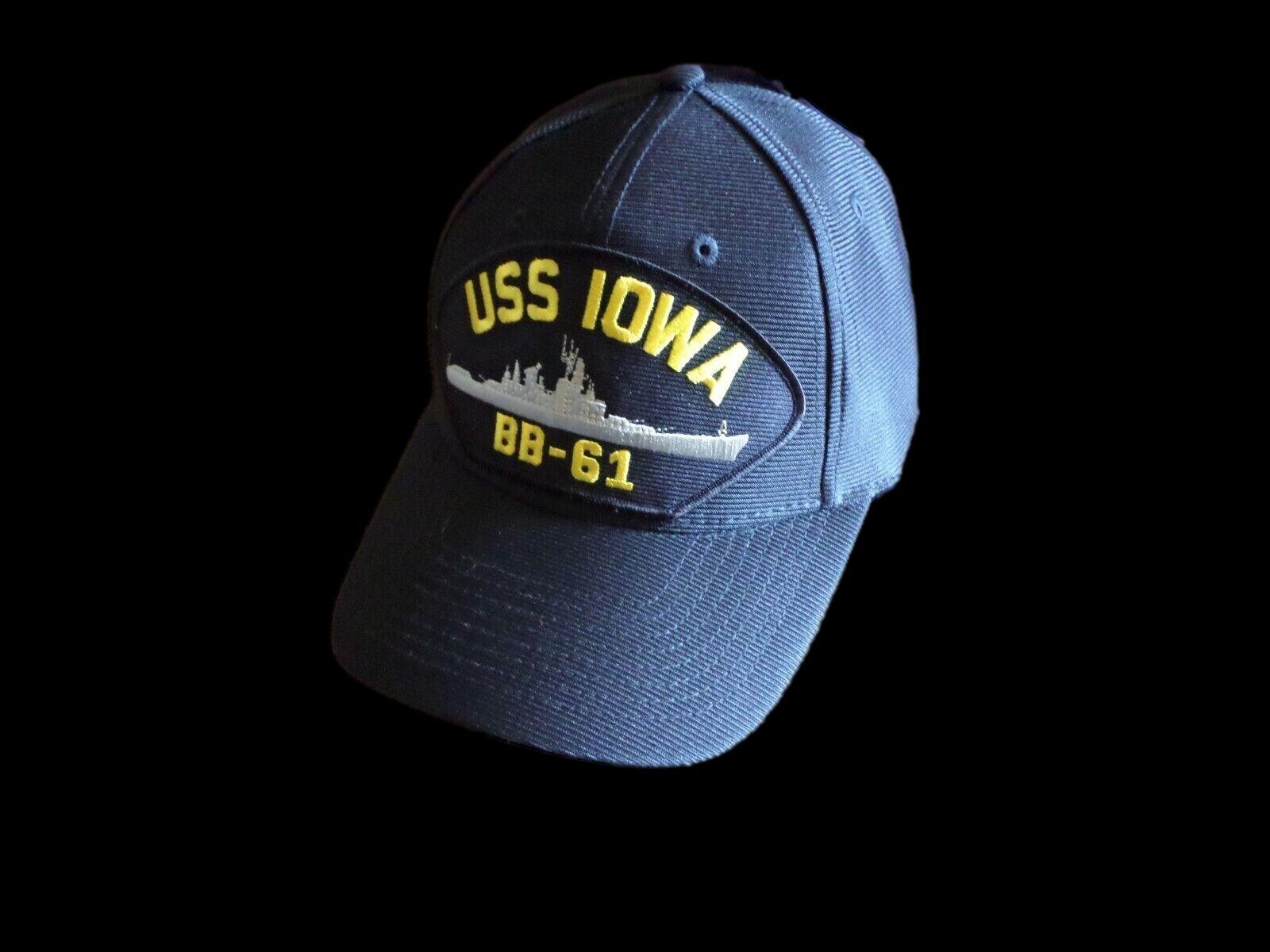 USS IOWA BB-61 U.S NAVY SHIP HAT U.S MILITARY OFFICIAL BALL CAP U.S.A MADE
