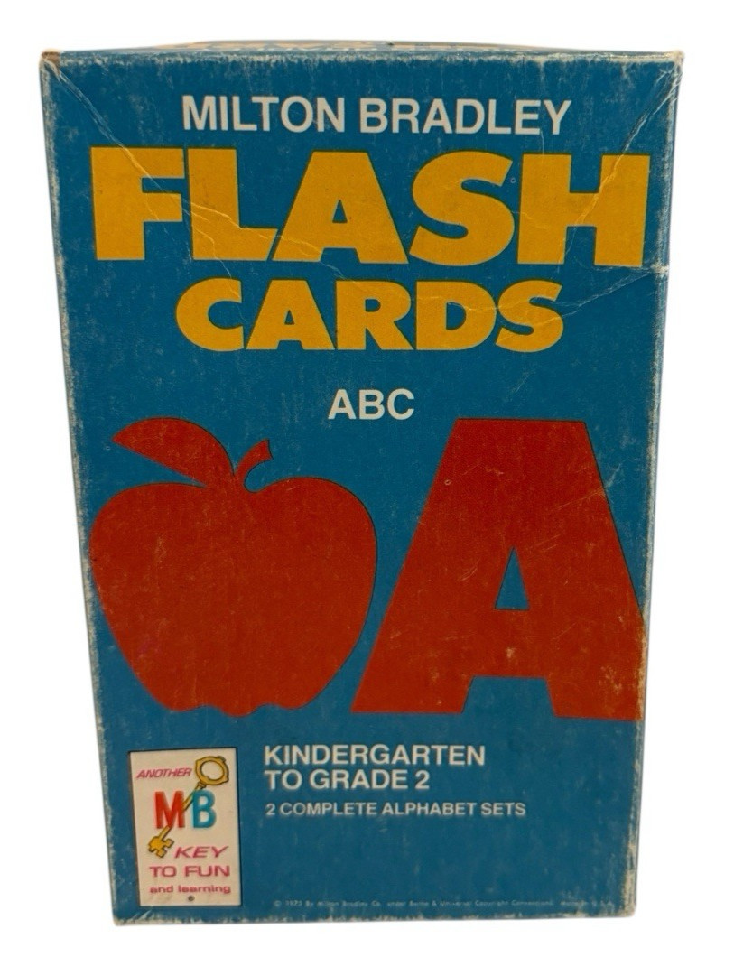 Vintage 1975 Milton Bradley Alphabet Flash Cards Complete Kindergarten – Grade 2
