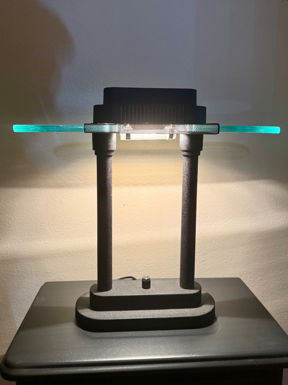 Postmodern Halogen Bankers Desk Lamp Designed by Robert Sonneman, Black Dimming