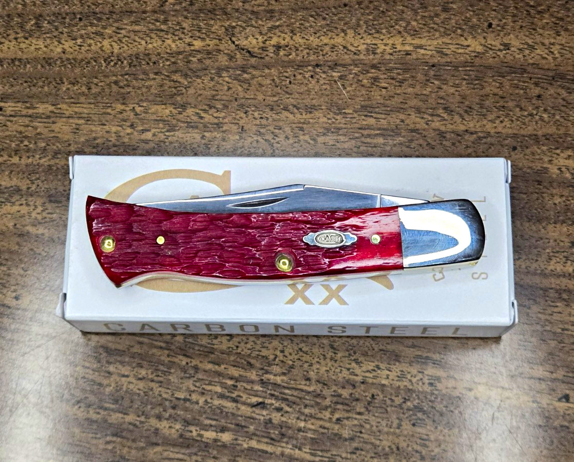 Case Dark Red Bone Peach Seed Jig Axe Handle BR61135 CS