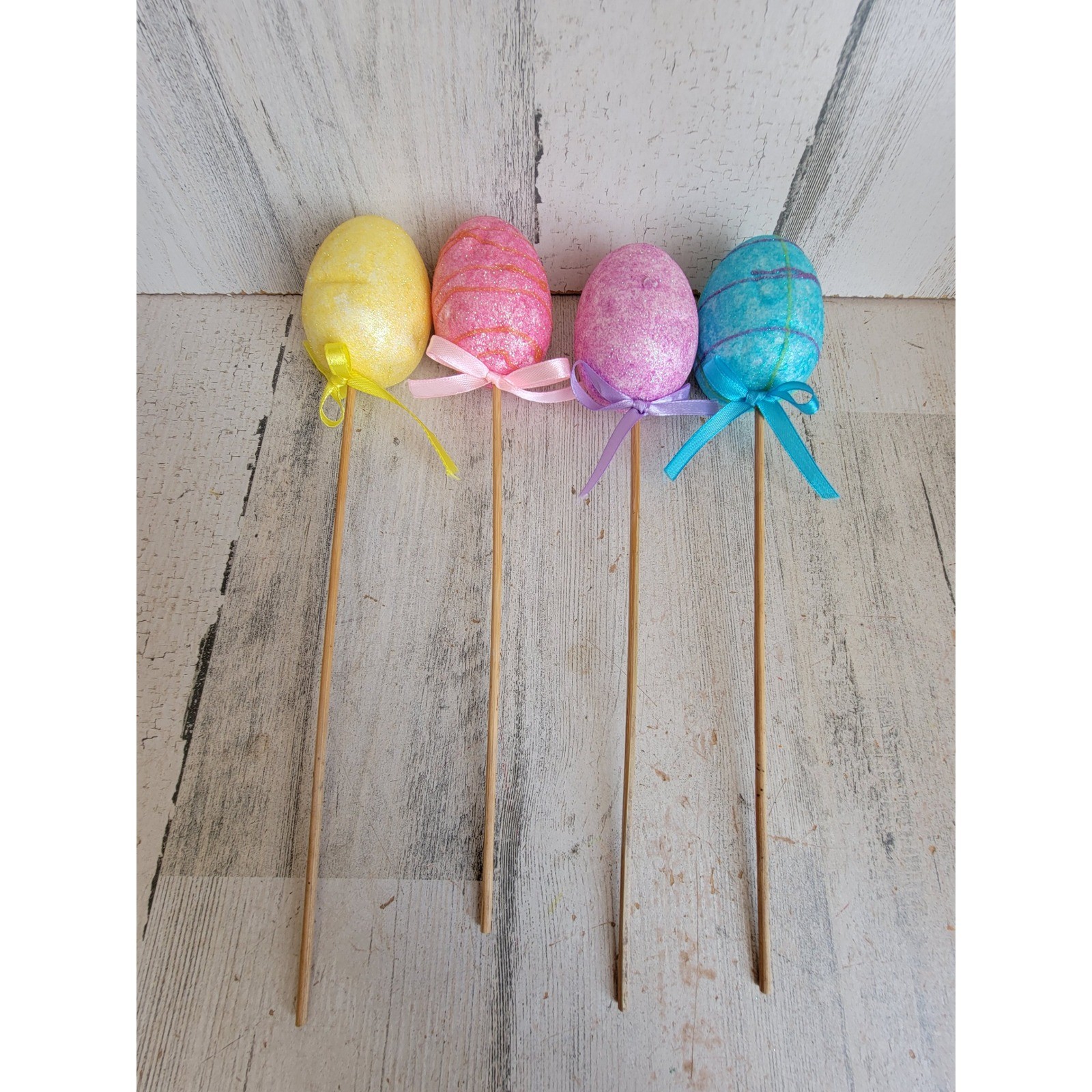 Unique foam glitter Easter egg picks spring home set centerpiece decor