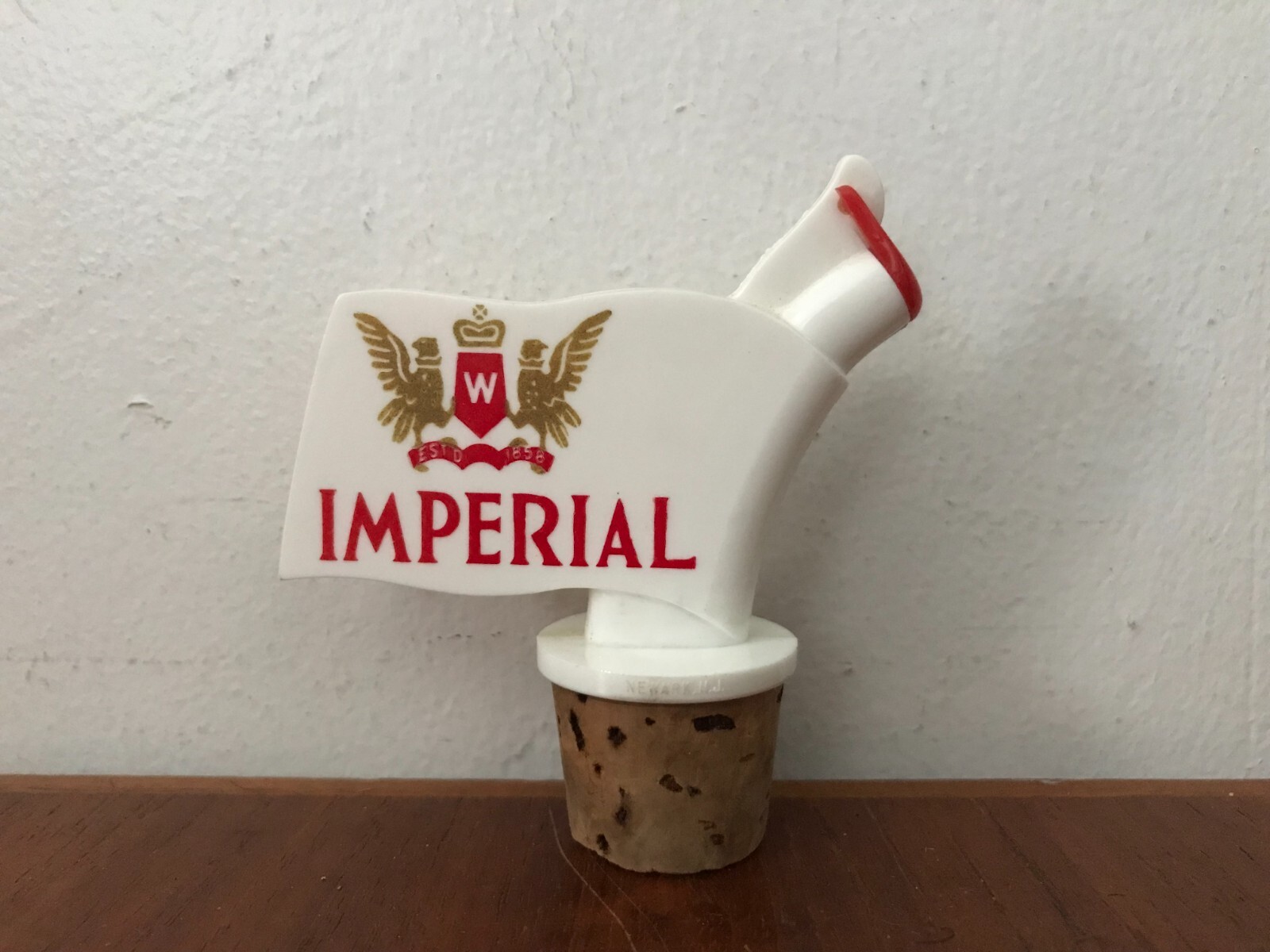 Vintage Imperial Whiskey Liquor Bottle Topper Cork Bottom Pour Spout Hiram