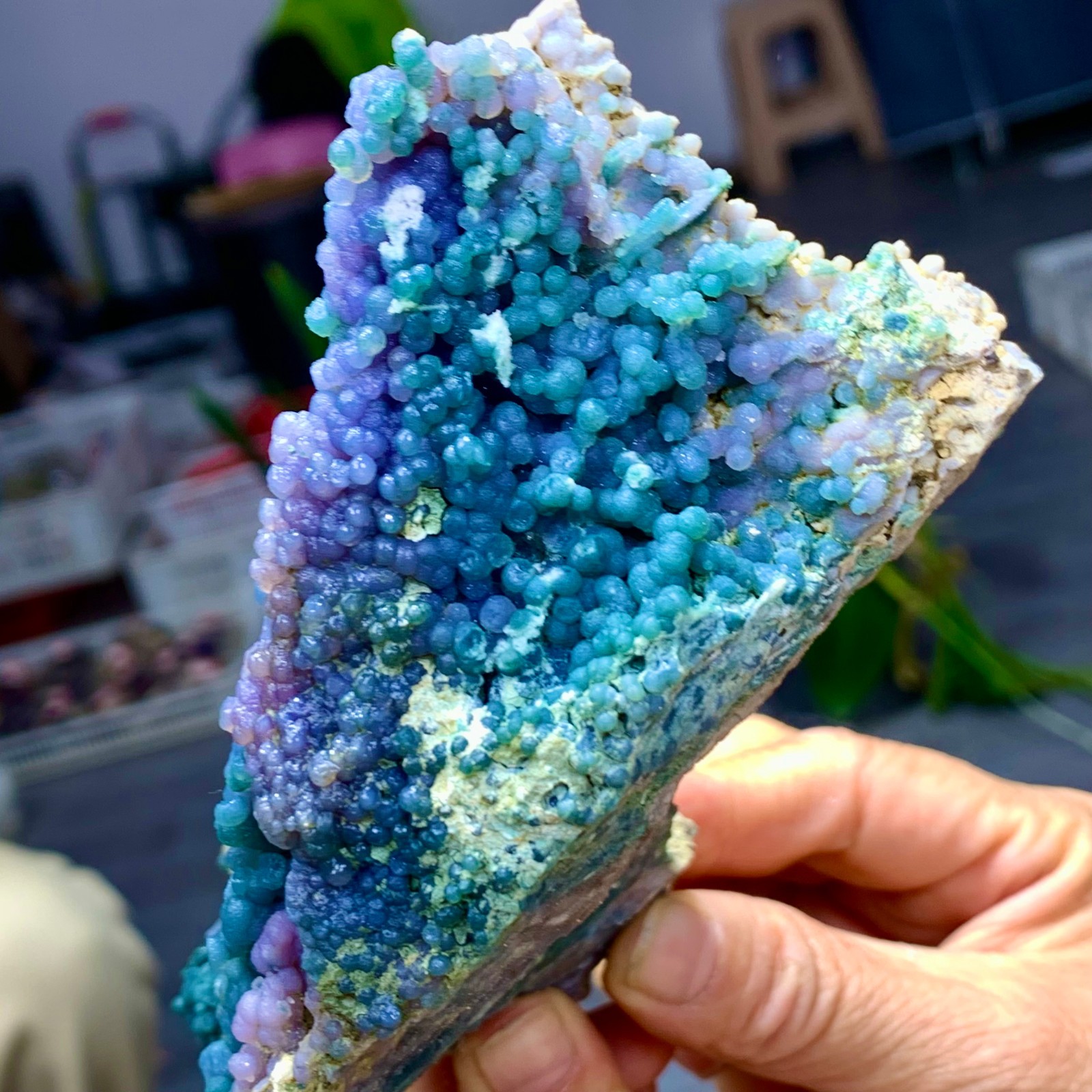 1.34LB Natural purple grape agatequartz crystal granular mineralspecimen