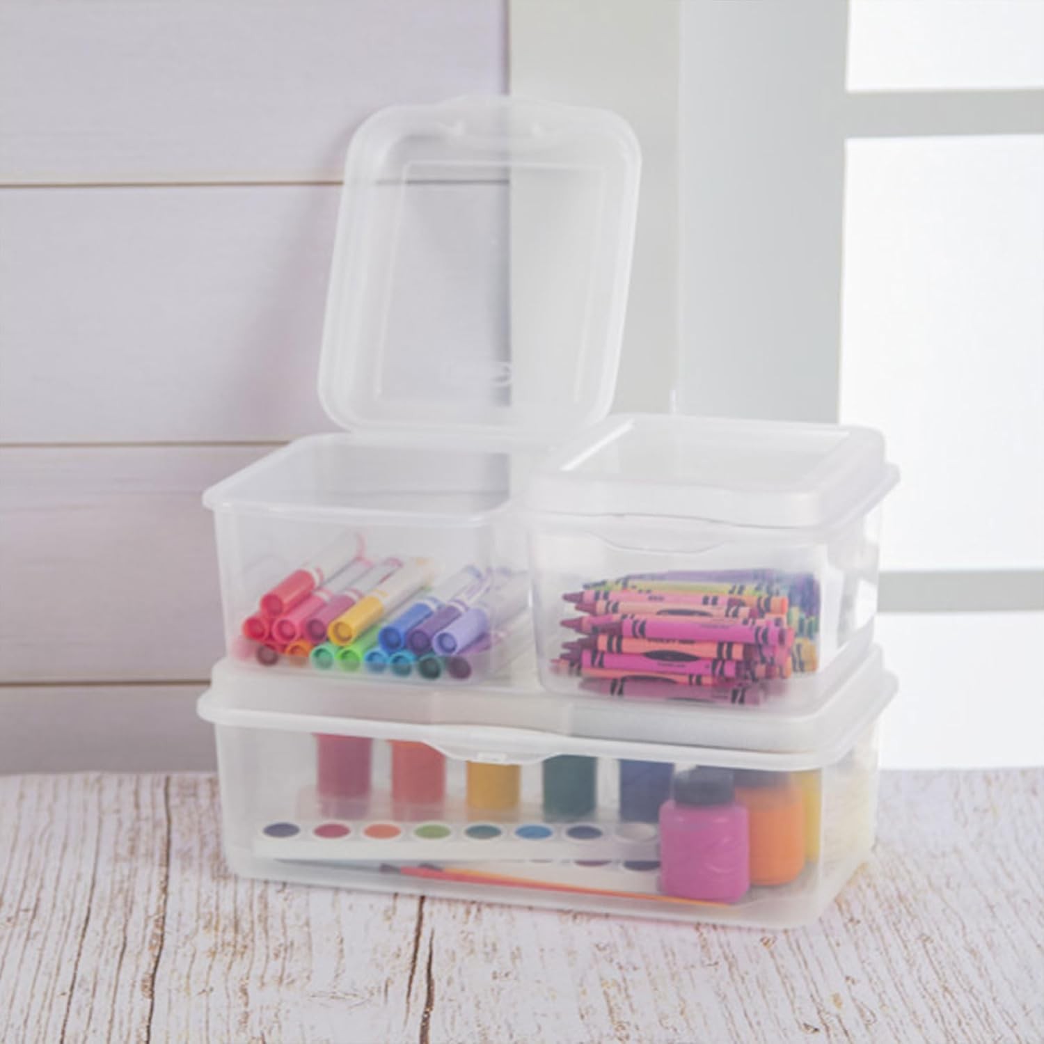 Sterilite 12-Pack FlipTop Stackable Rectangular Storage Bin with Hinging Lid