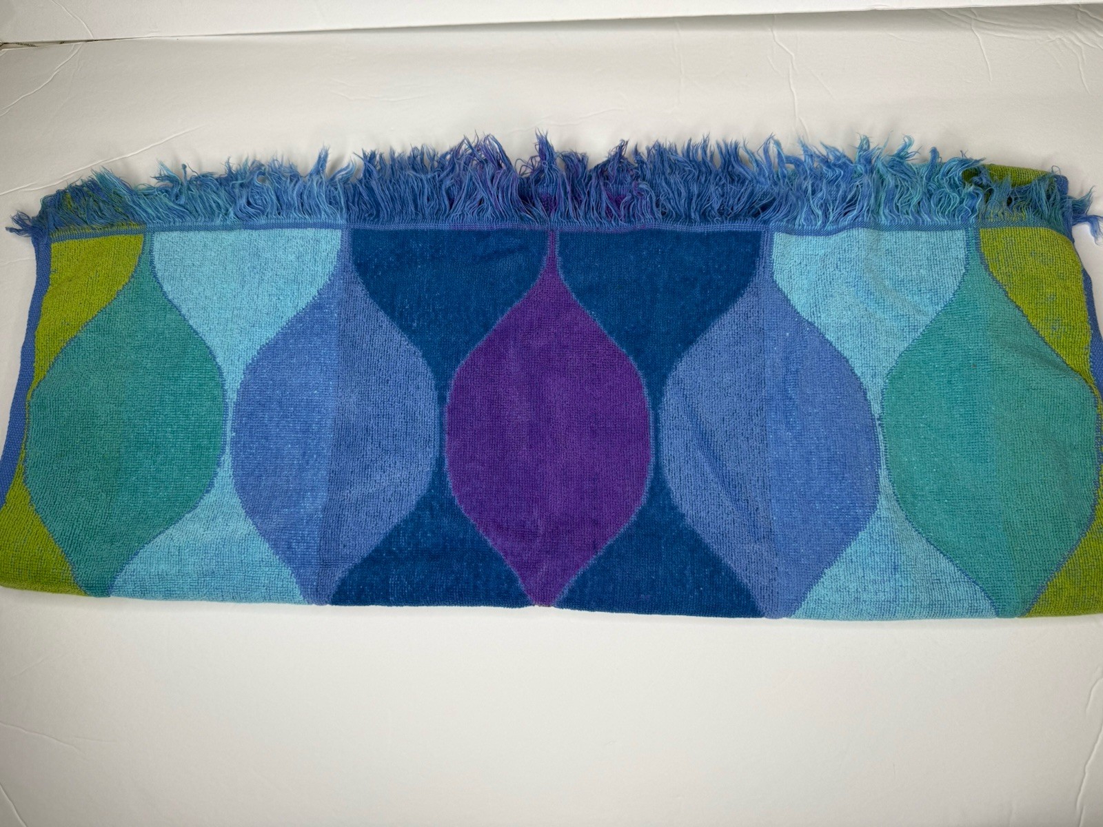 Vintage Cannon Royal Family Seven Seas Blue Teal Plush Cotton Bath Towel 24”x38”