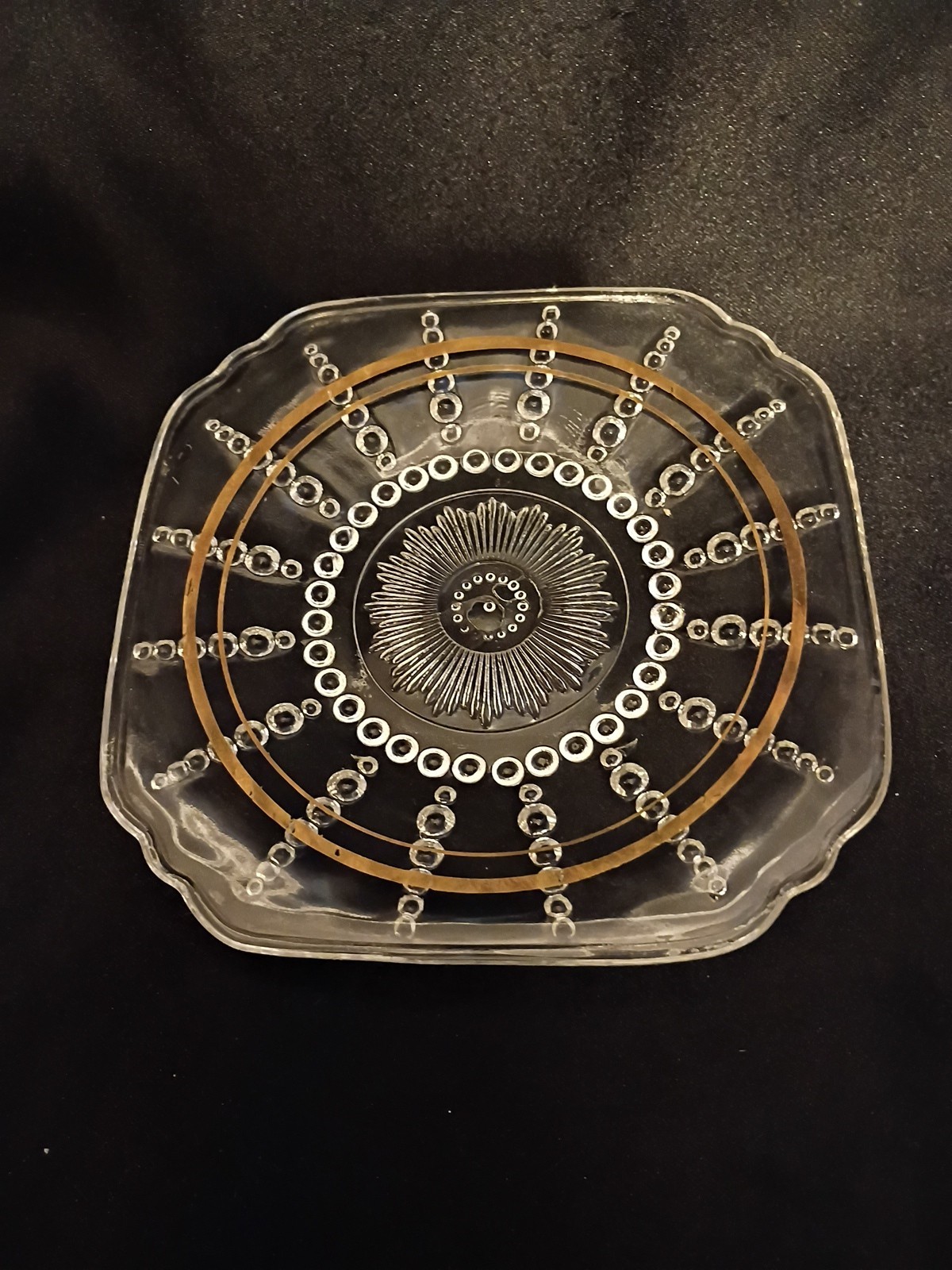 Federal Glass Co. Vintage Square Bread Plates “Chipped” (4)