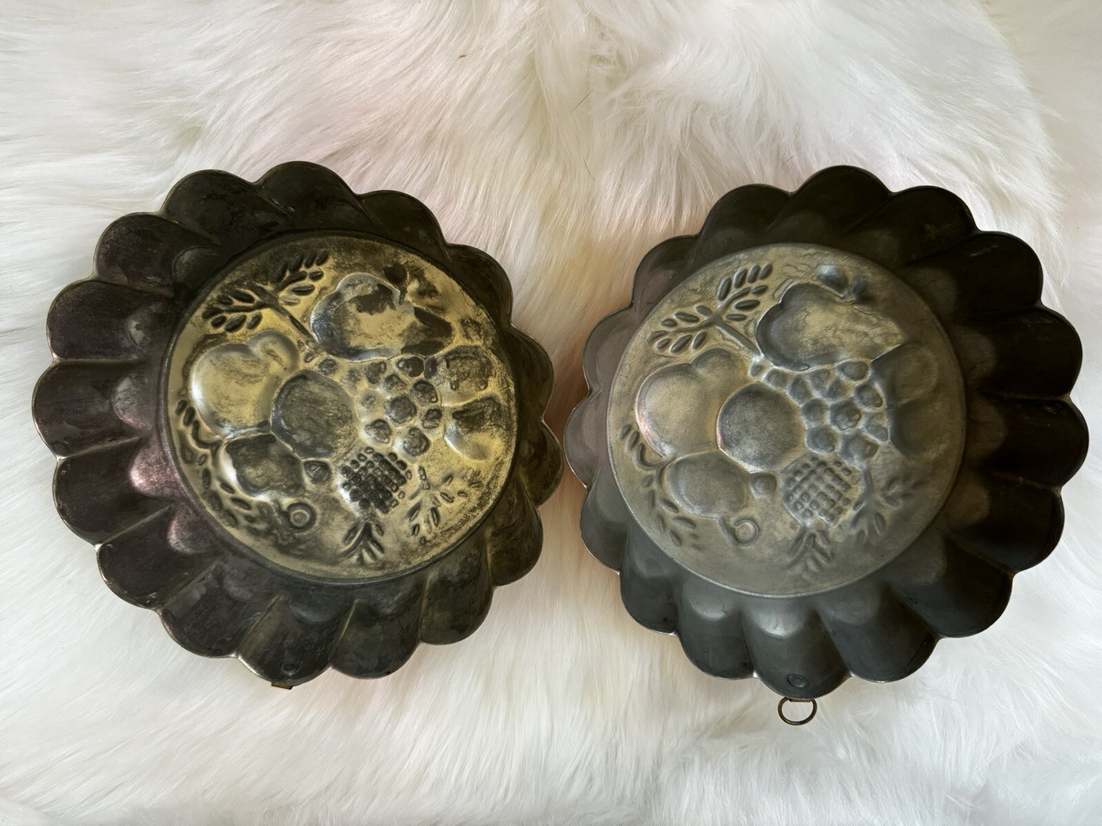 Vintage Tagus Portugal Copper Jelly Fruit Mold Mould 19 cm/ 7.5 in, Set Of 2