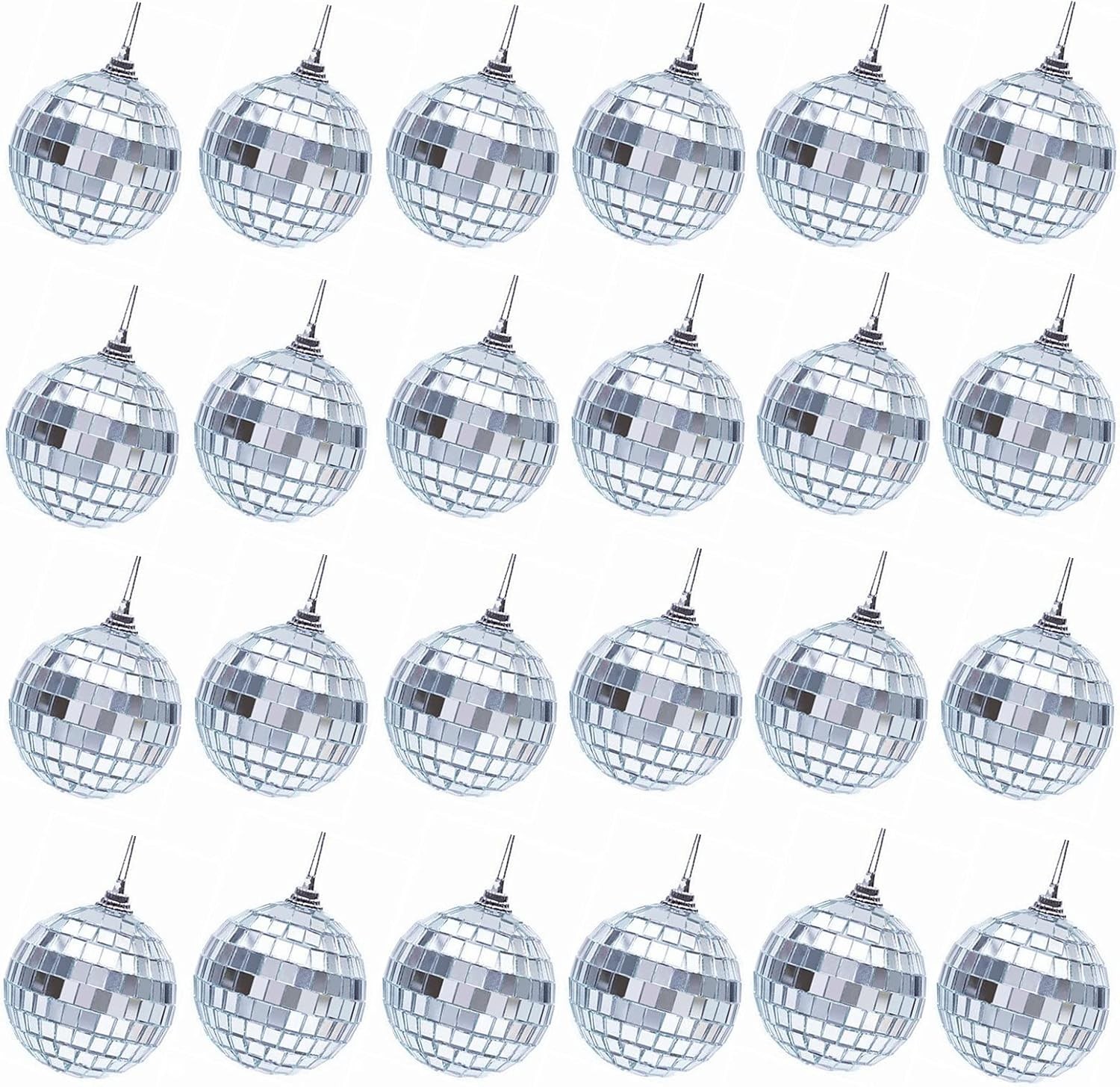 24 Pcs Mini Disco Ball Ornaments for Christmas Tree – 1.2 in Disco Ball Chri…