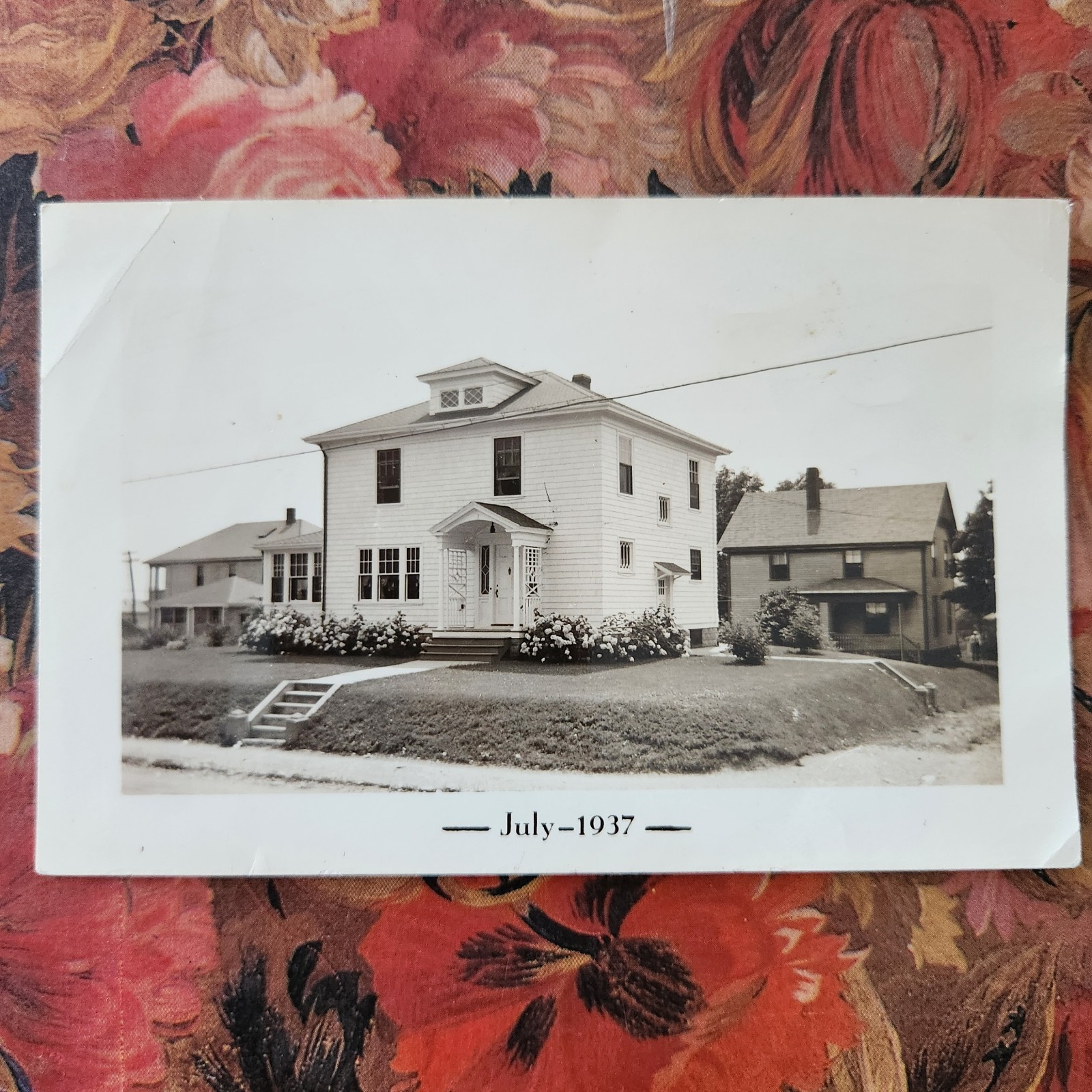 Vintage 1930s Photo 1937 Outdoor House Portrait Maine