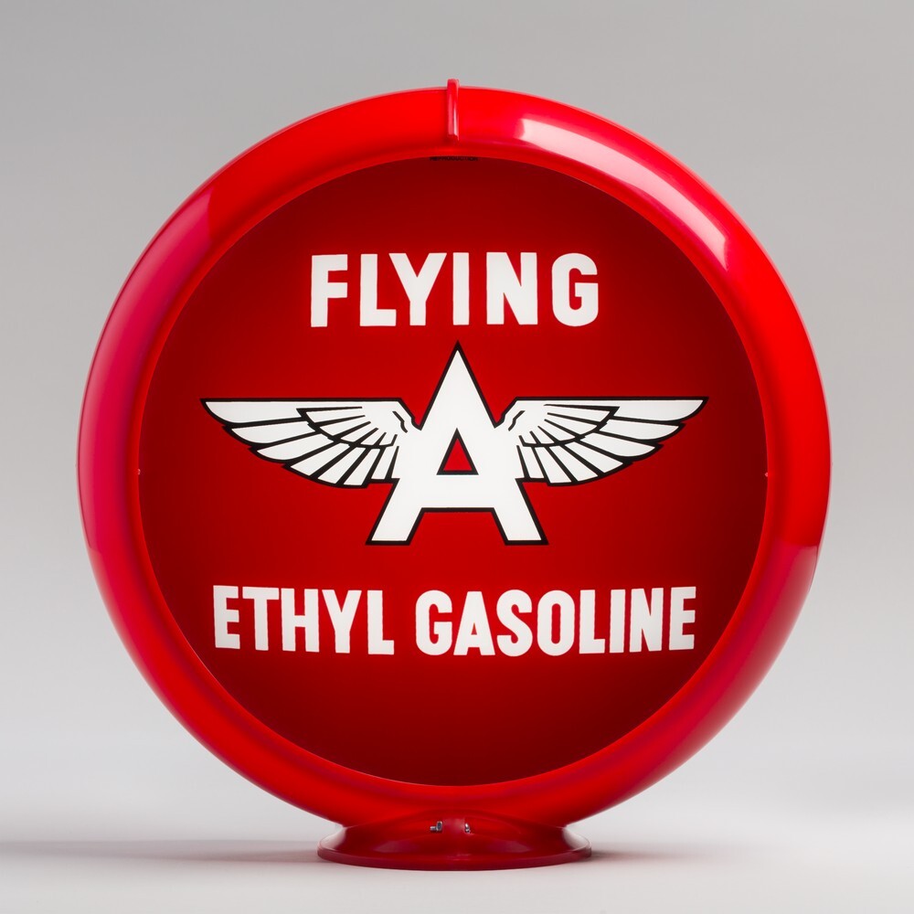 Flying A Ethyl 13.5″ Gas Pump Globe w/ Red Plastic Body (G128)