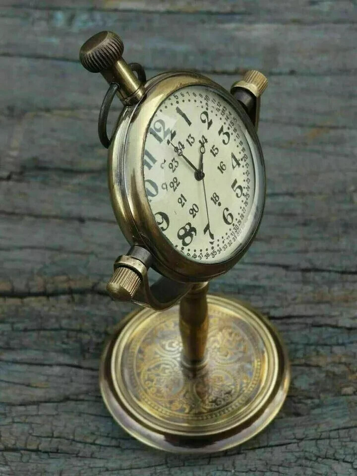 Beautiful Vintage Brass Desk Clock Table Clock Antique Nautical Clock Brass