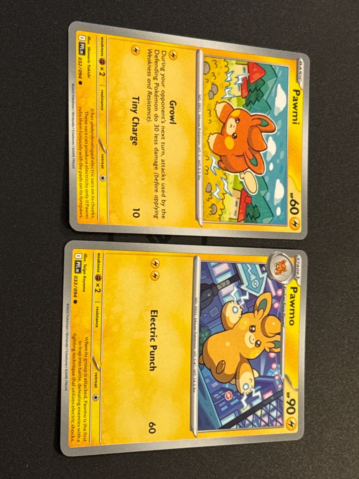 Pokemon Phantasmal Flames Pawmi and Pawmo Evolution Pair Lot Near Mint!