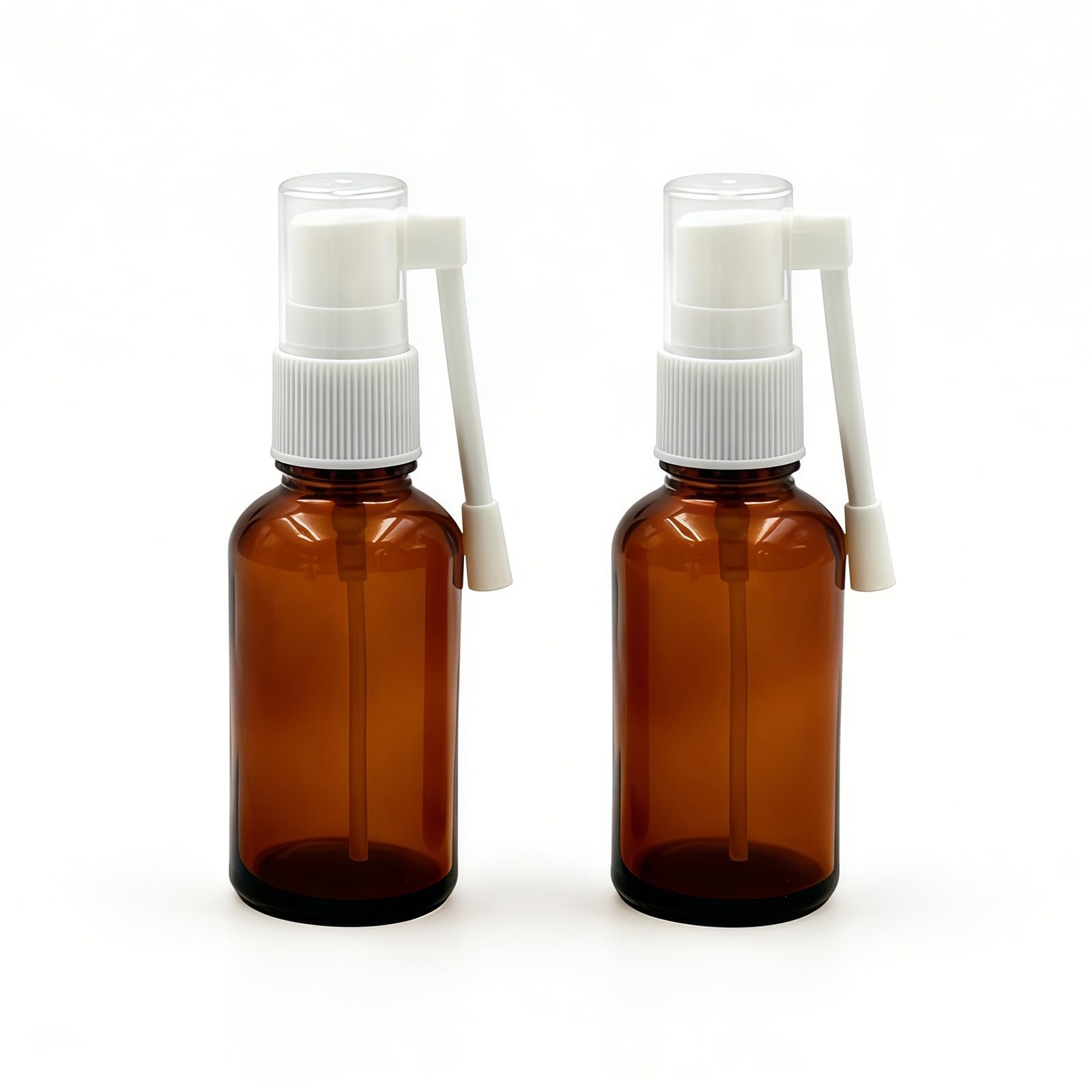 TUPWEL 2PCS 30ML / 1oz Brown Glass Empty Refillable 360 Degree Rotation