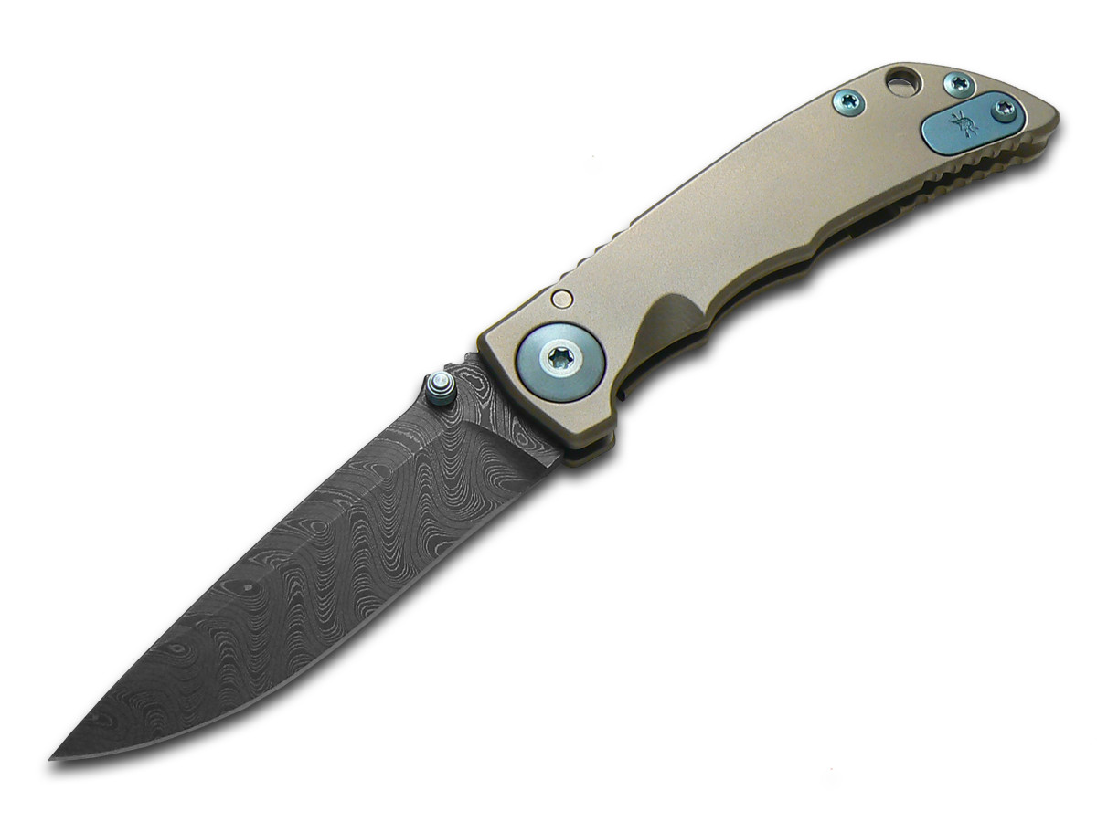 Spartan Blades Harsey Folder 3.25 SF10DMBL Titanium Damascus Steel Pocket Knife