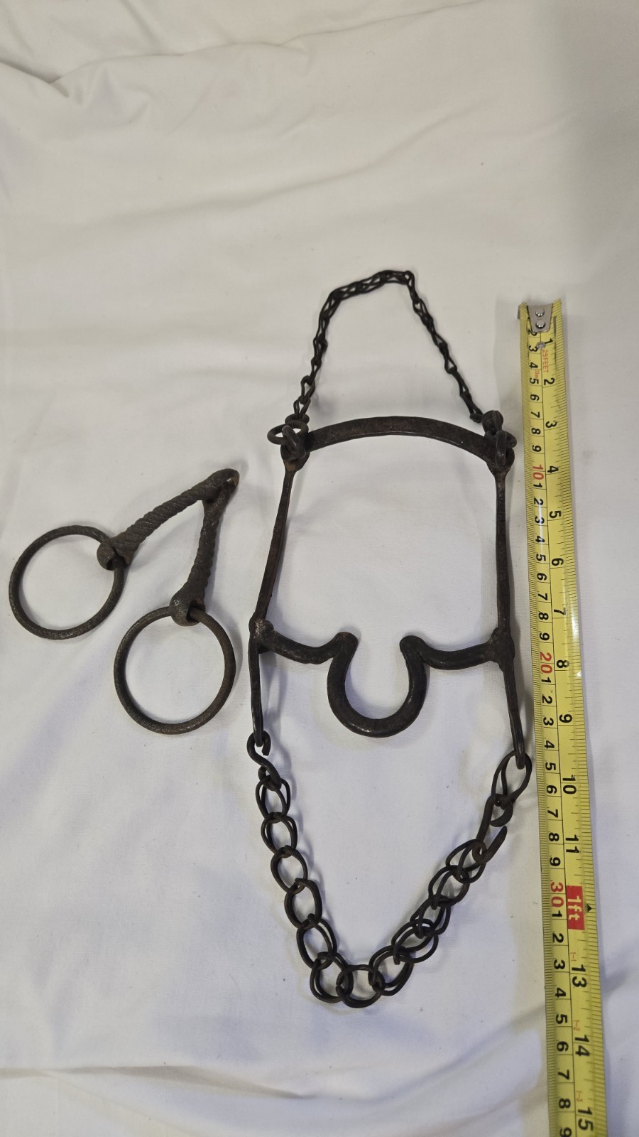 Antique Primative Rusty Metal Horse Bridle Bit Blacksmith Tack Equestrian
