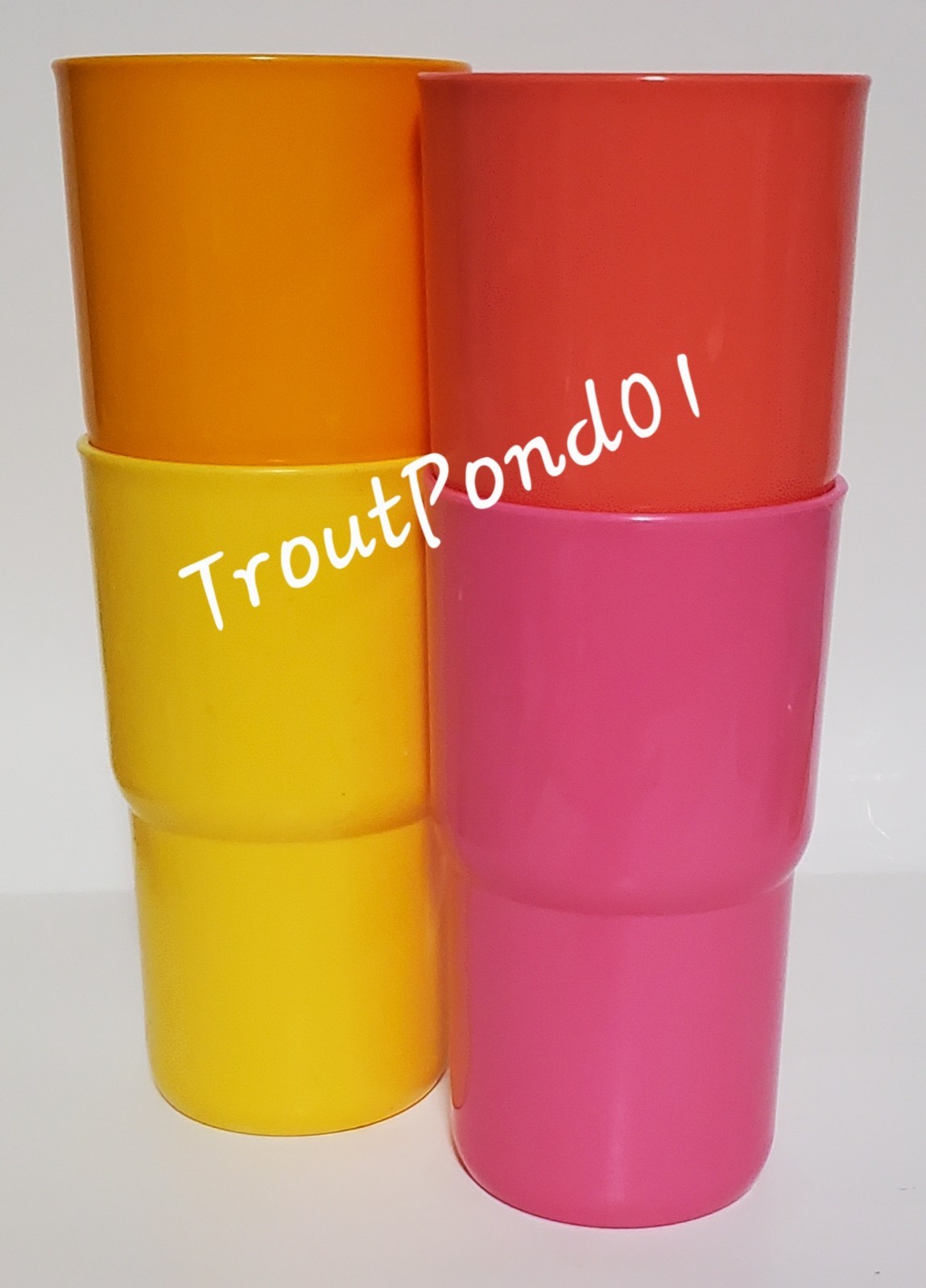 Tupperware TableTop Stacking Tumblers 12 ounce Solid Fruit Colors New