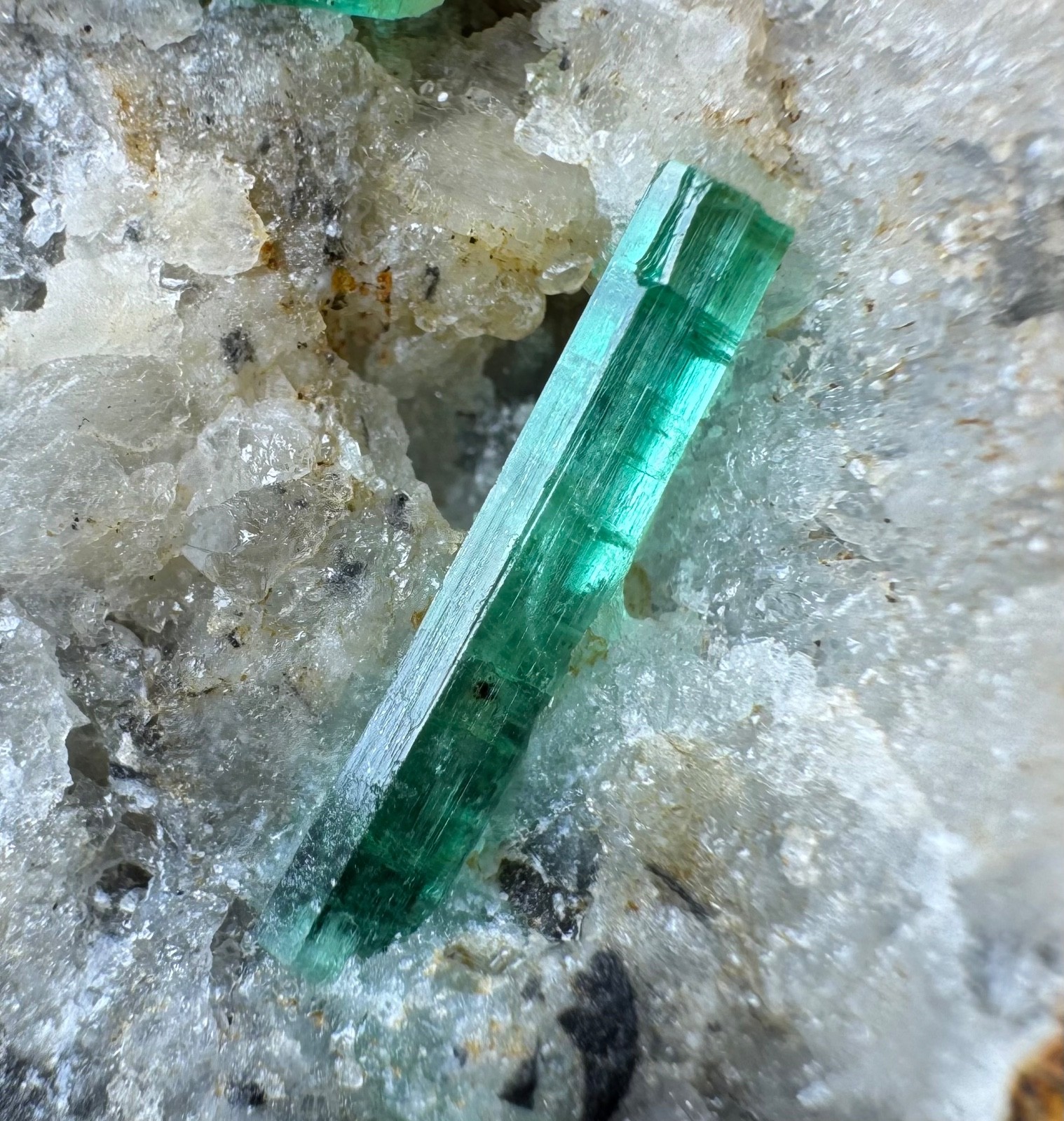 374 Gram Natural Emerald Crystals On Matrix From Panjshir Afghanistan