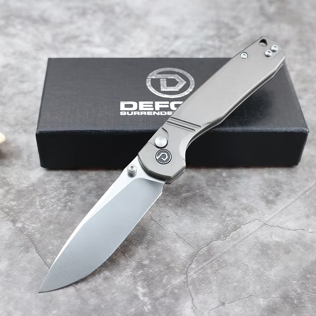 Defcon Delta Folding Knife 3″ 14C28N Sandvik Steel Blade Gray Aluminum Handle