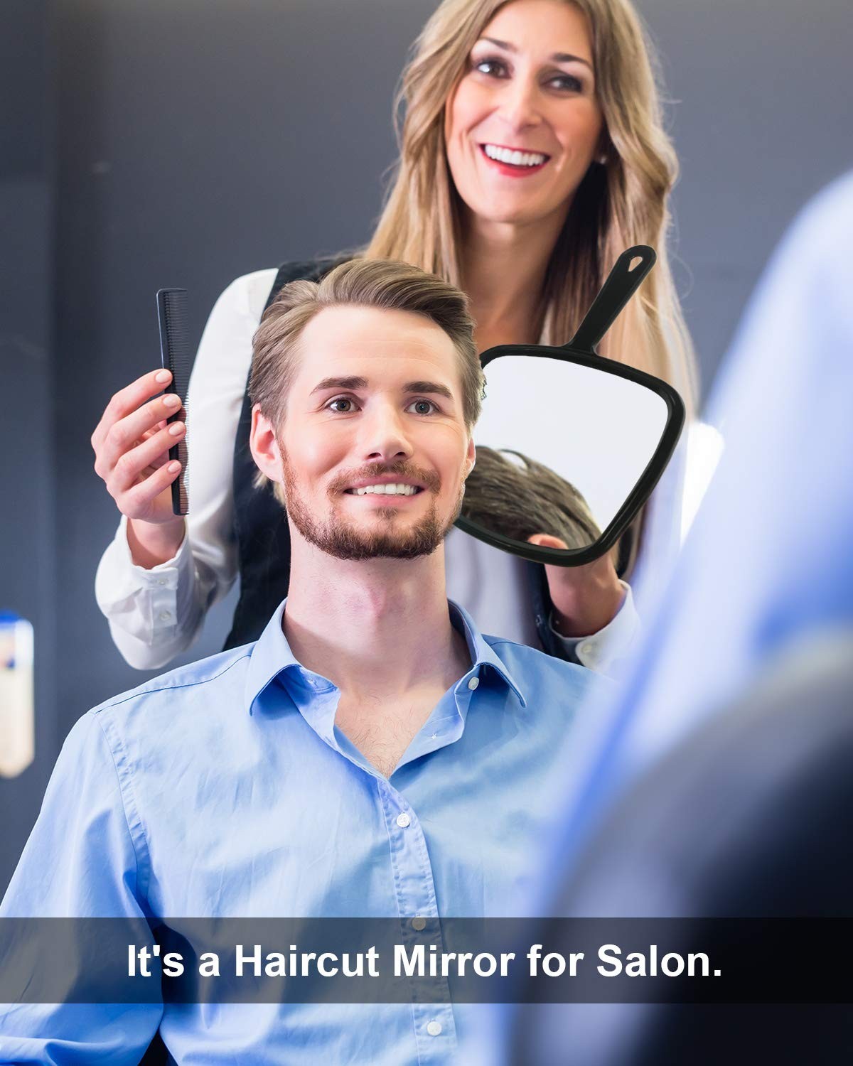10.3″ Modern Handheld Mirror – High Def Reflection for Men & Women’s Grooming